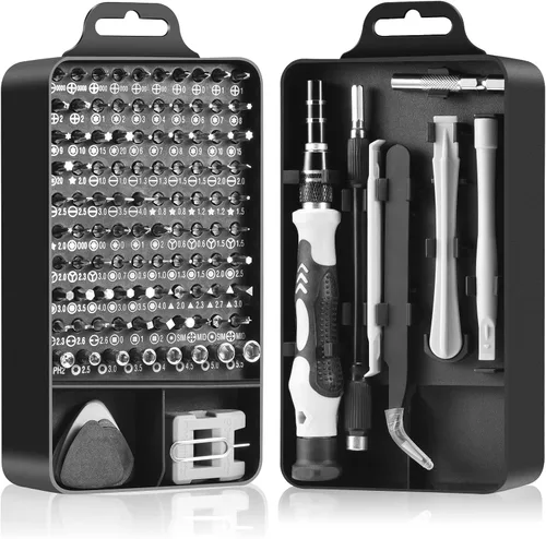 NECAMOCU Juego de destornilladores de precisión, kit de herramientas de reparación magnética profesional de grado 115 en 1 para electrónica,