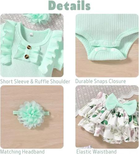 Miniatura 4 de Aalizzwell Traje de verano para bebés recién nacidos