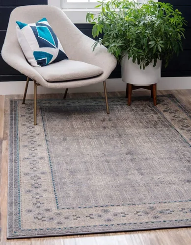 Miniatura 13 de Unique Loom Salzburg Collection - Alfombra clásica de diseño tradicional de inspiración oriental, 2 x 3 pies, color beige y azul