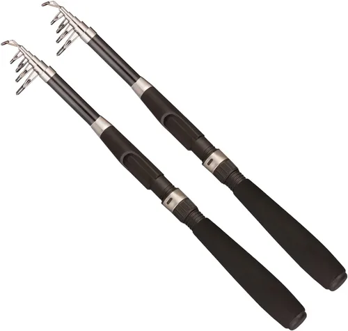 Miniatura 5 de Juego combinado de caña de pescar, 6.9 ft/6.89 pies, 2 cañas plegables, 2 carretes giratorios, bolsa de transporte, cañas de pescar telescópicas