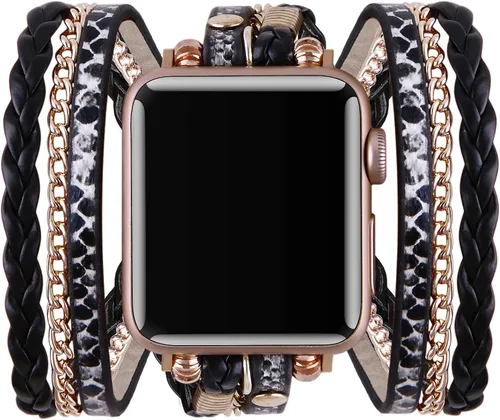 Miniatura 10 de Correas de pulsera compatibles con Apple Watch Band Ultra iWatch Series 8 7 6 5 4 3 2 1 SE 1.97 pulgadas, 1.77 pulgadas, 1.73 pulgadas, 1.65 Marrón