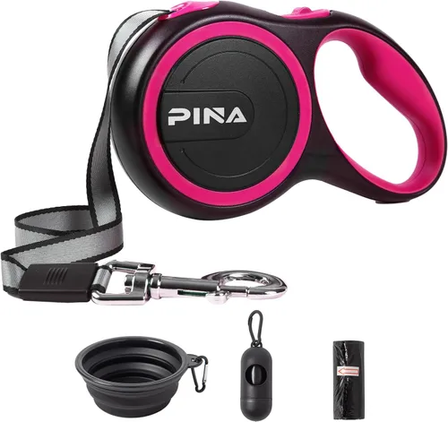 Miniatura 10 de PINA Correa retráctil para perro, correa de perro de 10 pies para perros pequeños de hasta 33 libras, cinta de nailon reflectante fuerte sin enredos