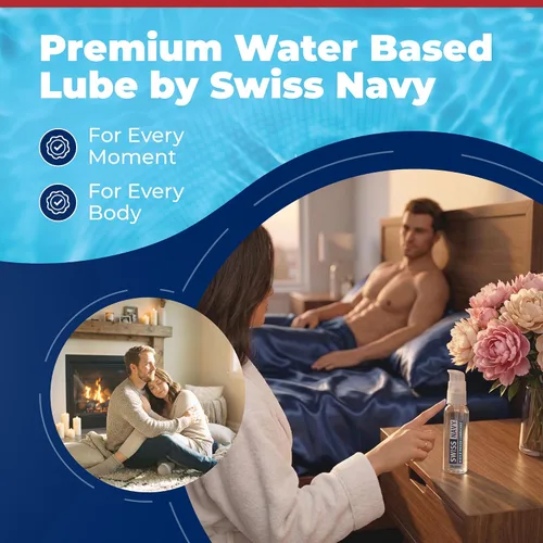 Miniatura 2 de Swiss Navy Lubricante Premium a Base de Agua - 2 oz - Gel Lubricante para Hombres, Mujeres y Parejas - Seguro para Juguetes - Fórmula que No Mancha