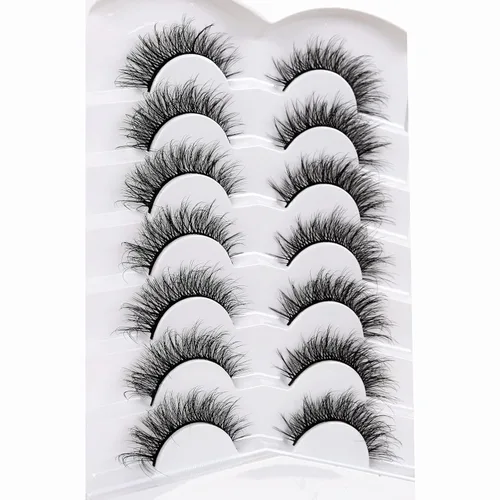 Miniatura 86 de Pooplunch - Pestañas postizas finas de visón sintético, estilo ojo de gato, naturales, cruzadas, tipo racimo, efecto 8D de volumen, tiras