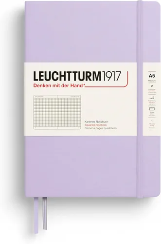 Miniatura 39 de LEUCHTTURM1917 - Cuaderno de tapa dura mediano A5 con 251 páginas numeradas para escritura y diario (lila, con puntos)