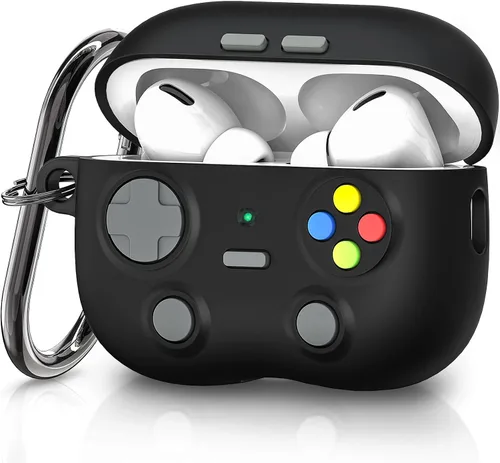 volport Funda para Airpods Pro de 2ª generación: Funda de silicona para Apple Air Pods Pro 2/1ª generación con llavero, diseño de juego genial para
