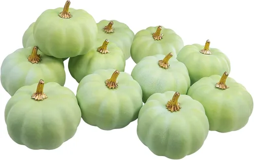 Miniatura 11 de Winlyn 12 calabazas artificiales pequeñas, calabazas decorativas de espuma, para cosecha de otoño, boda, baby shower, Acción de Gracias, Halloween