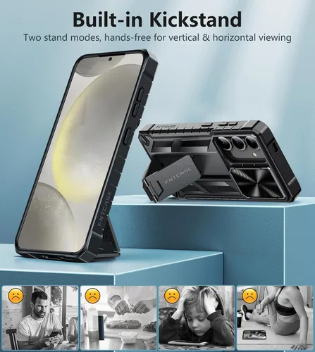 Miniatura 4 de FNTCASE Funda protectora para Samsung-Galaxy S24: Funda para teléfono S25 protección a prueba de caídas de grado militar con soporte y tobogán
