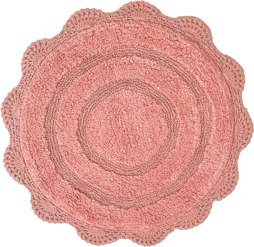 Miniatura 23 de Chardin home Alfombra de baño de ganchillo beige, alfombra de baño ovalada 100% algodón con borde de ganchillo artesanal hecho a mano, alfombra