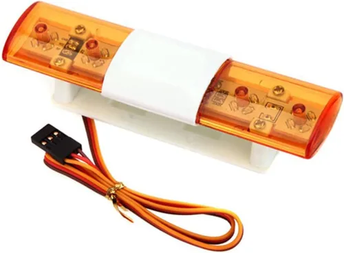 Miniatura 20 de 2 luces LED ultra brillantes de policía, lámpara estroboscópica de flash giratorio, 5 modos para 1/8 1/10 1/14 RC coche extinción de incendios