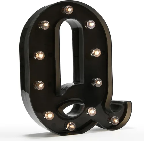 Miniatura 37 de Oycbuzo - Letras con iluminación Led, letras del alfabeto, color negro, para decoración de bares, festivales, cumpleaños, bodas
