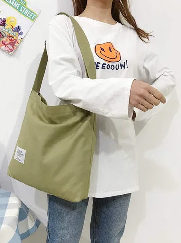 Miniatura 152 de Covelin - Bolsa de hombro informal de lona para mujer, estilo bohemio y retro, bolsa de mano, bolso cruzado, tamaño grande