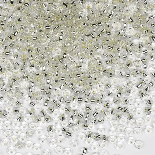 Miniatura 81 de Cuentas de semillas doradas transparentes de 4 mm al por mayor para hacer joyas, 110 gramos, aproximadamente 1600 piezas, cuentas de vidrio 6/0