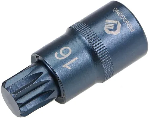 uxcell 1/2" Drive x M16 (0.630 in) Triple Square Spline Bit Socket, brocas de acero S2, enchufes CR-V de 2 pulgadas de longitud (solo para uso