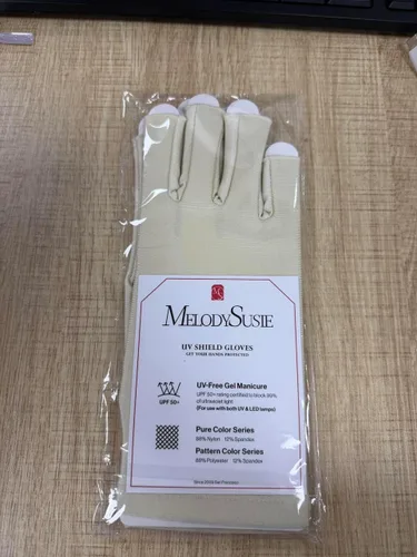 MelodySusie Premium UV Protection Gloves for Manicures, Cool Feeling Fabric,Professional UPF50+, UV Nail Gloves for Gel Nail Lamp, Anti UV Light,