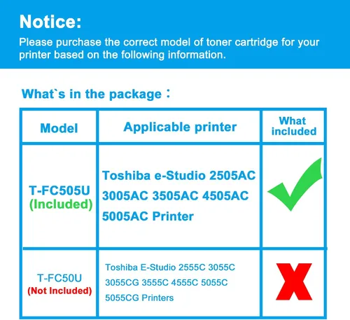 Miniatura 2 de LCL Cartucho de tóner de repuesto compatible para impresora Toshiba T-FC505U T-FC505UK T-FC505U-K e-Studio 2505AC 3005AC 3505AC 4505AC 5005AC Negro