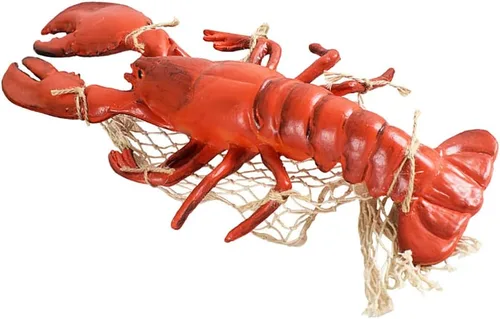 BESPORTBLE Decoraciones de langosta de cangrejo de langosta roja, escultura náutica de pared de resina para colgar en la pared, decoración colgante