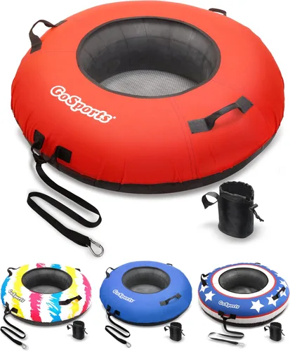 GoSports Tubo de río resistente de 44 pulgadas con cubierta de lona premium - Tubo de río de grado comercial - Estrellas y rayas