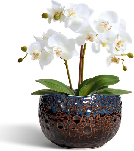 Miniatura 18 de Macetas de Cerámica Thirtypot - Maceta de 4 Pulgadas con Agujero de Drenaje, Macetas Pequeñas para Plantas de Interior y Exterior, Maceta Redonda