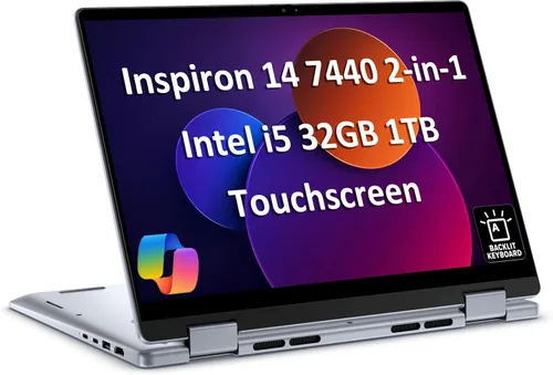 Miniatura 10 de Laptop Dell Inspiron 14 7440 2 en 1 (pantalla táctil FHD+ de 14 pulgadas, Intel Core i5 120U (> i7-1355U), 16 GB DDR5, 512 GB SSD), para diseñador