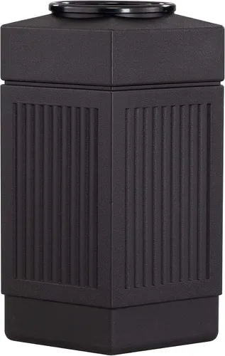 Miniatura 2 de Safco Products Canmeleon - bote de basura para interiores y exteriores, con tapa abierta, color negro, cinco paneles acanalados, capacidad de 30