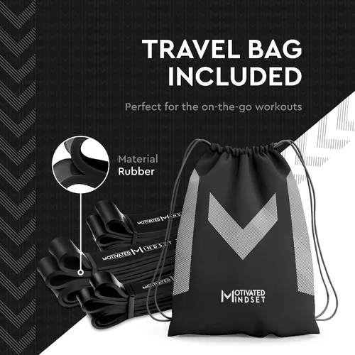 Miniatura 4 de Juego de 3 bandas de resistencia con bolsa de viaje para entrenar Bandas de goma resistentes para levantamiento de pesas y estiramientos Juego