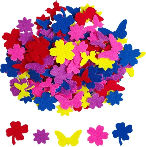 Miniatura 9 de Calcomanías de flores, calcomanías de fieltro para niños, flores de fieltro para manualidades, suministros de manualidades para álbumes de recortes