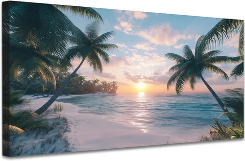Miniatura 12 de GUTTATY Lienzo decorativo para pared, cuadros del océano, pintura de arte costero para decoración de pared de sala de estar, póster de mar, arte