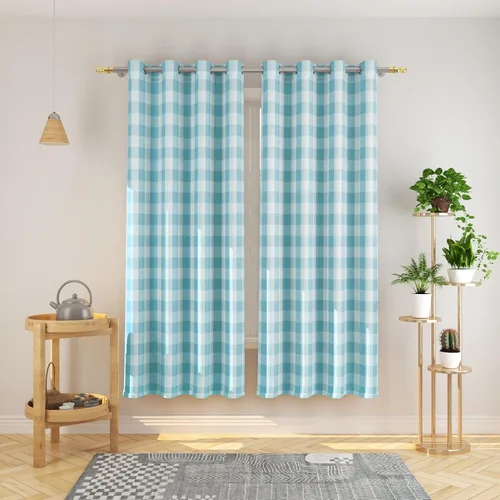 Miniatura 24 de Cortinas de 24 pulgadas de largo con diseño Buffalo Check Gingham Plaid para ventanas de cocina y baño, tratamiento para ventanas con 2 paneles