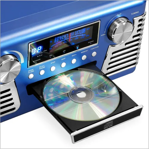 Miniatura 4 de Victrola Haley - Reproductor de discos retro con Bluetooth y centro multimedia con altavoces integrados - Tocadiscos de 3 velocidades, reproductor