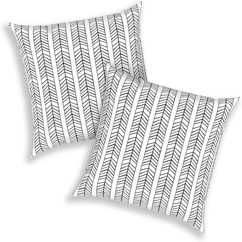 Miniatura 601 de Juego de 2 almohadas para exteriores de 16 x 16 pulgadas, repelentes al agua con interiores, para muebles de patio, hogar, jardín, geometría bohemia