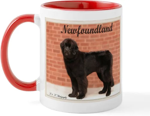 Miniatura 47 de CafePress Newfoundland Dog Drool Zone Taza de café de cerámica de 11 oz (11.0 fl oz)
