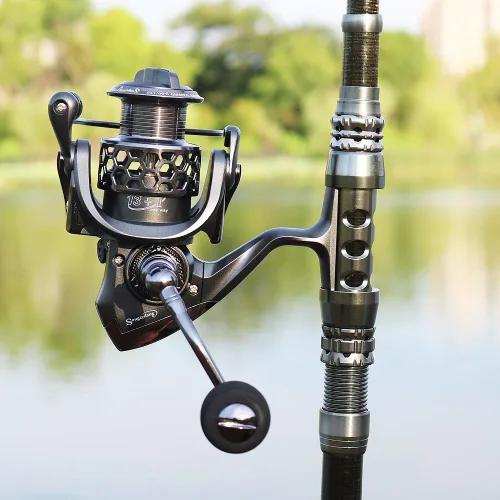 Miniatura 6 de Sougayilang Combos de Caña de Pescar Telescópica y Carrete con Caña de Fibra de Carbono, Carretes Giratorios y Accesorios de Pesca kit completo
