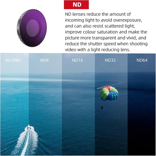 Miniatura 2 de Filtros ND16 aptos para DJI Osmo Action 4 filtros de lente, filtro de densidad neutra filtros ND para accesorios de cámara Osmo Action 4