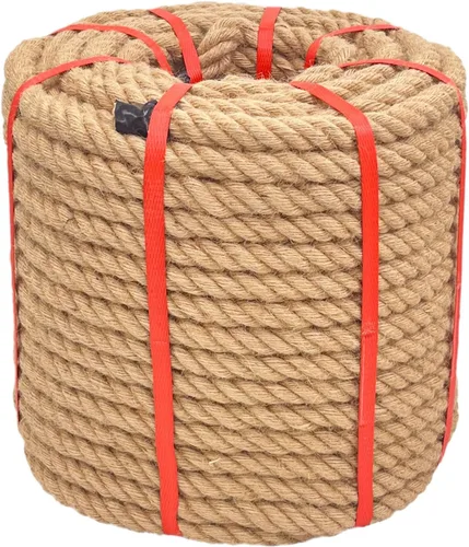 Miniatura 16 de Cuerda de Cáñamo Natural (1 pulgada x 50 pies) Cuerda de Manila Trenzada Cuerda de Yute Gruesa para Manualidades, Cuerda de Columpio de Porche