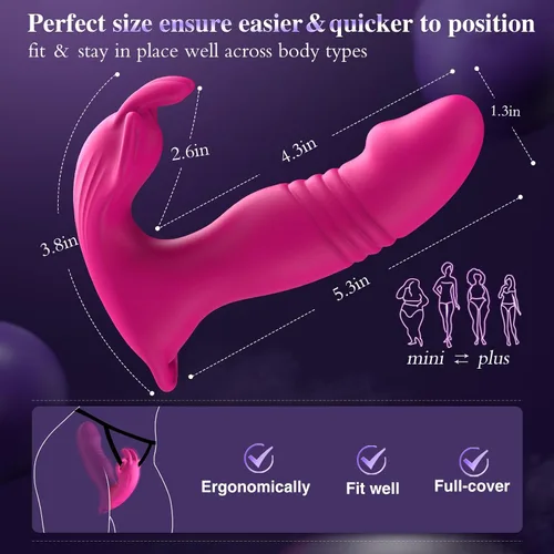 Miniatura 4 de Vibrador de empuje - Juguetes sexuales femeninos - Vibrador de control remoto 3 en 1 juguete sexual para vibradores de clítoris punto G, juguetes