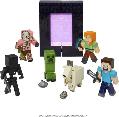 Miniatura 2 de Minecraft Creeper Figura de acción, 3.25 pulgadas, con 1 pieza de construcción y 1 accesorio, juguete de construcción inspirado en los videojuegos