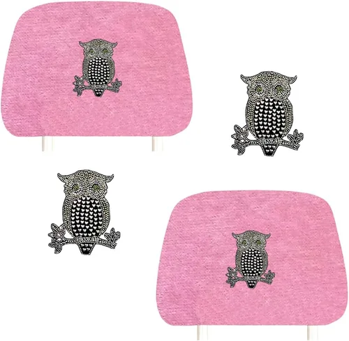 Miniatura 5 de ALLBrand Fundas universales para reposacabezas de asiento de automóvil, camión, con diamantes de imitación, color rosa, paquete de 2