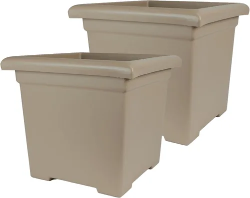 Miniatura 24 de The HC Companies Maceta cuadrada Accent con drenaje – Macetas clásicas para plantas de exterior y plantas de interior – Maceta cuadrada ligera