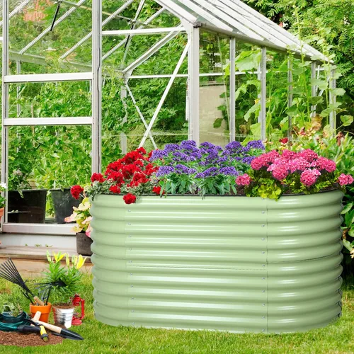 Miniatura 9 de Aoodor Aluzinc - Cama de jardín modular 2 en 1 elevada de metal, 63 pulgadas de largo x 32 pulgadas de ancho x 32 pulgadas de alto, maceta