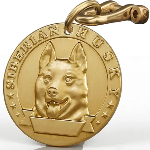 Etiqueta de perro retro de cobre puro tridimensional con estampado de mascotas en relieve, etiquetas personalizadas para mascotas, etiquetas de