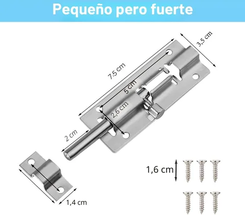 Miniatura 4 de FATLODA Paquete de 2 pestillos de perno de barril, cerradura deslizante de 3 pulgadas, cerraduras deslizantes de acero inoxidable grueso