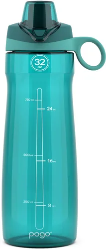 Miniatura 18 de Pogo Botella de agua de plástico sin bisfenol A con tapa con pico de 32 onzas, color azul atolón Azul (Blue Atoll)