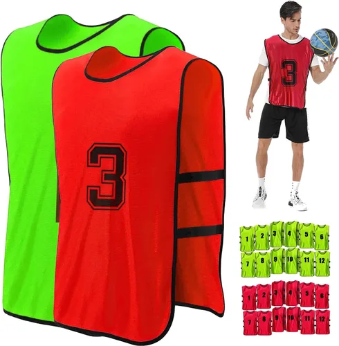 Miniatura 6 de Chaleco de práctica de fútbol de 24 piezas, ligero, numerado, equipo de fútbol, centavos, suministros deportivos, chalecos de Scrimmage, camiseta