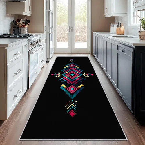 Miniatura 9 de Aztec Runner Rug 2x6 - Hallway Runner Rug Southwest Native American Rustic Boho Ethnic Retro Pattern, Non Slip, Washable, Aztec Home Decor Carpet