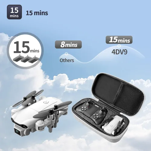 Miniatura 9 de Mini Drone DRONEEYE 4DV9 con cámara HD 1080P para niños, video en vivo FPV, cuadricóptero RC para adultos, principiantes, juguetes, regalos