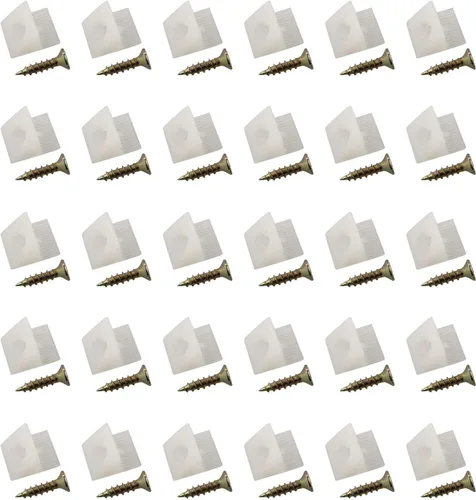 30pcs Muebles de Plástico Esquina Brace 0.591x0.512 in Muebles Pecho Cajón Inferior Esquina Soporte con Acero Inoxidable 304 Tornillo Autoperforante