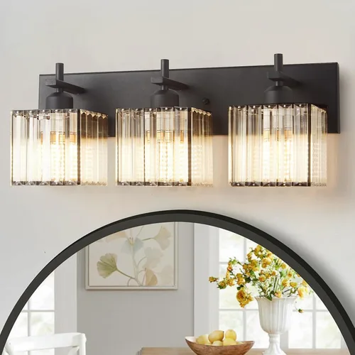 Miniatura 22 de Aplique de pared moderno negro, luminaria interior cableada de 1 luz con casquillo de cerámica E26 para dormitorio, pasillo, sala de estar