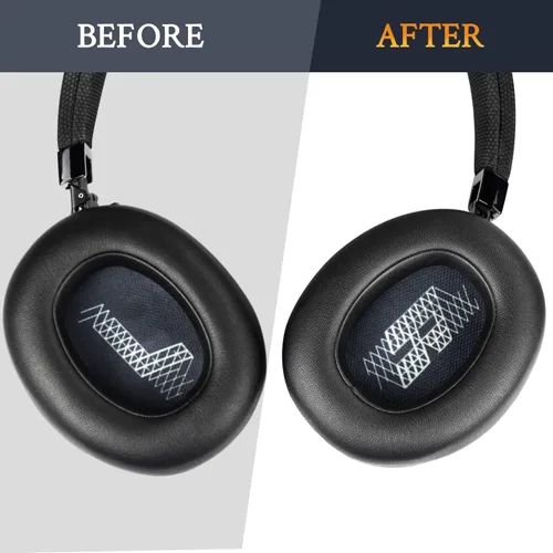 Miniatura 6 de SOULWIT Almohadillas de Repuesto para Auriculares JBL E65BTNC/Live 650BTNC/Live 770NC/Live 660NC/Duet NC Over-Ear, Cojines de Almohadillas con Cuero
