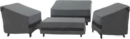 Miniatura 10 de loriano Juego de fundas para muebles de patio, 4 piezas de fundas impermeables para muebles de exterior, 600D de alta resistencia, juego de fundas